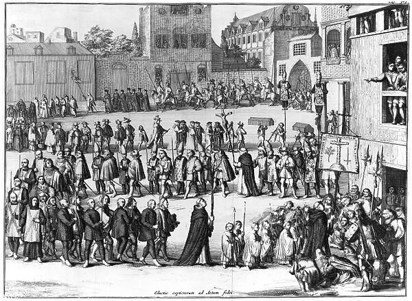 SPANISH INQUISITION. Procession of heretics during the Spanish Inquisition