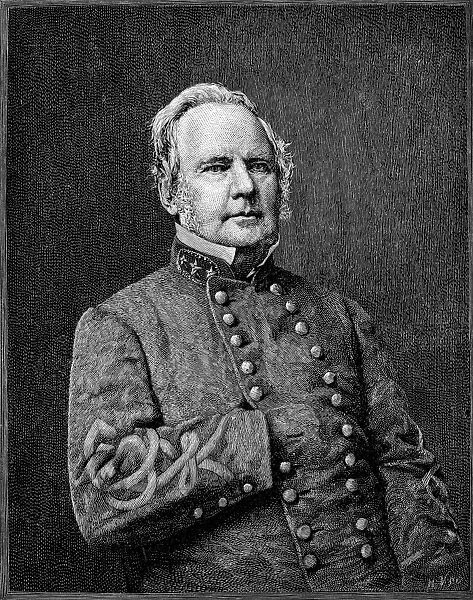 STERLING PRICE (1809-1867). American politician and army commander. Wood engraving, 1886