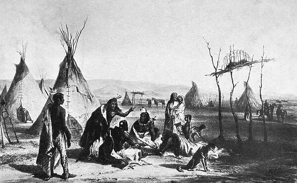 WINNEBAGO ENCAMPMENT. Encampment of Winnebago Native Americans near present-day Green Bay