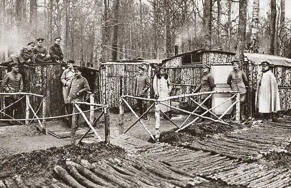 WORLD WAR I: GERMAN CAMP. Huts of German officers at a camp in the Vosges Mountains
