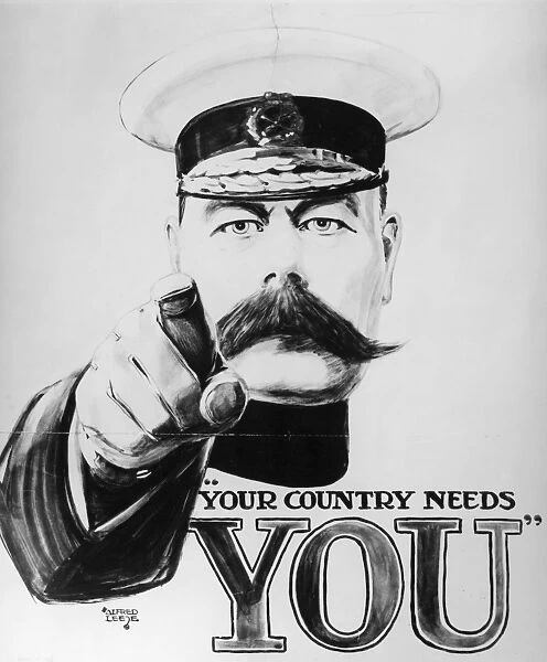 WORLD WAR I: POSTER, 1914. Lord Horatio Herbert Kitchener on the British recruiting