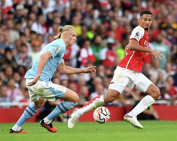 Arsenal vs Manchester City: William Saliba Chases Erling Haaland in Intense Premier League Clash (2023-24)