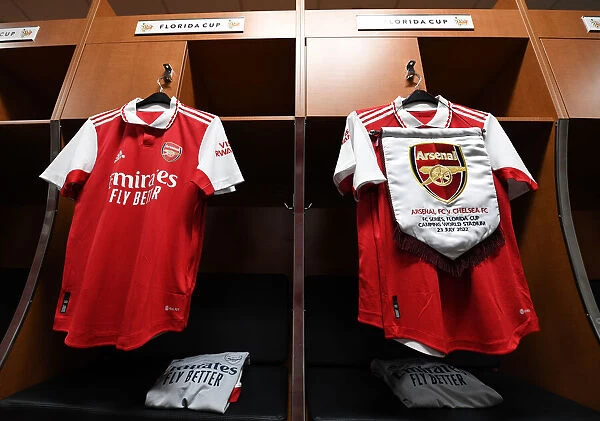Behind the Scenes: Arsenal and Chelsea's Florida Cup Preparation - A Peek into Their Changing Rooms: Arsenal's Kit Layout before the Arsenal vs. Chelsea Match