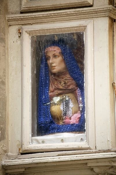 Statue of the Virgin Mary, shrine in Valletta, Malta