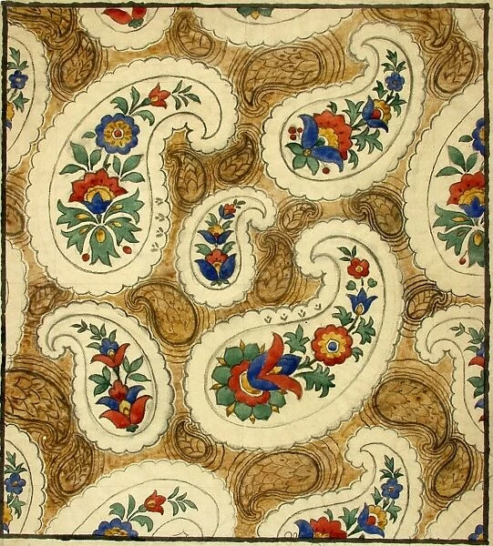 Design for Printed Textile with paisley pattern