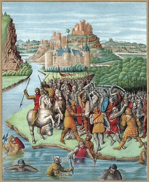 15th century French representation of battle between Bacchides, general of Demetrius I Soter