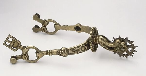 18th century silver spur with spiked rowel, South America