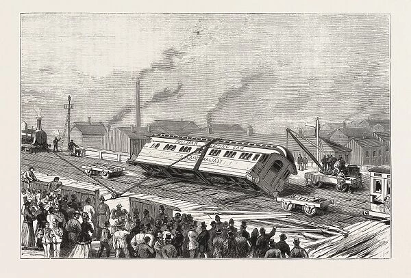 The Accident to the Flying Scotchman, Near Sheffield: Raising the Pullman Car, Engraving 1876