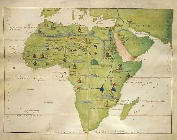 Africa, from the Atlas of Nautical Charts by Battista Agnese, 30 October 1554