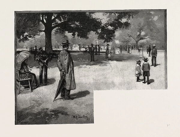 Afternoon in the Park, Toronto and Vicinity, Canada, Nineteenth Century Engraving