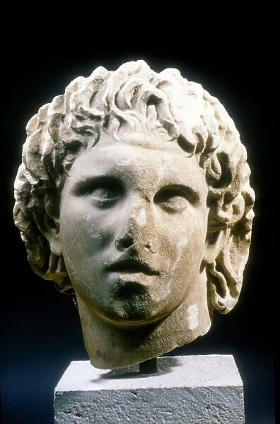 Alexander (III of Macedon) the Great (c356-323 BC). Portrait bust. Pella Museum