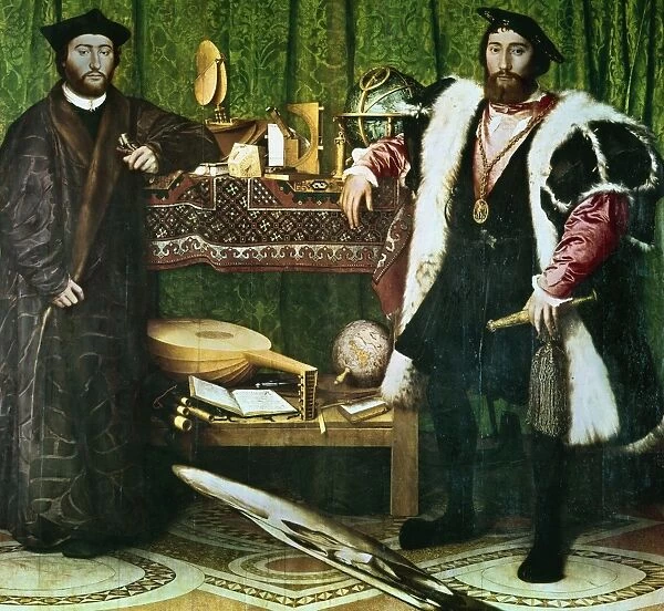 The Ambassadors, , (1533): Jean de Dinteville (1504-1555) and Georges de Selve