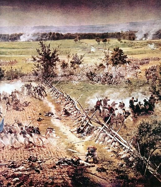American Civil War - Battle of Gettysburg 1-3 July 1863. Heavy losses on both sides, 43, 000 in all