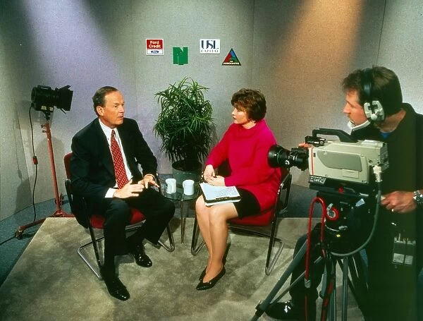 American, Television studio showing an interview in the 1970 s