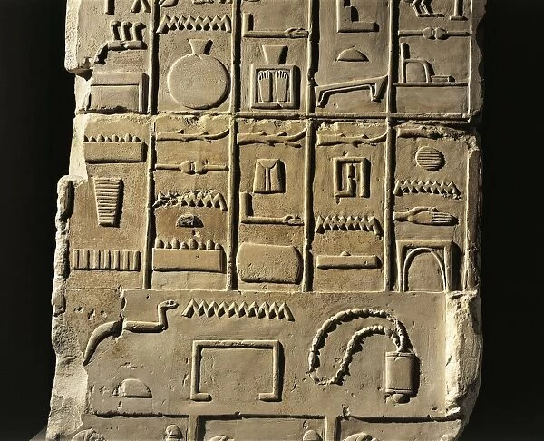 Ancient Egyptian limestone stele with list of offerings from Tomb of Rahotep, Old Kingdom, IV Dynasty