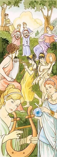 In ancient Greek and Roman mythology the Muses were nine sister goddesses who inspired people in the arts and sciences