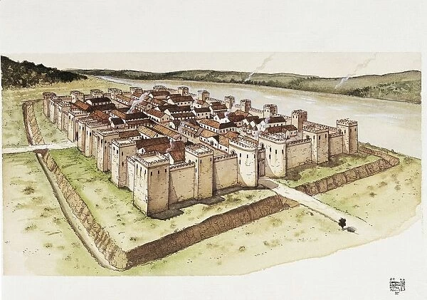 Ancient Rome, fortified military citadel castrum (AD 3rd century)