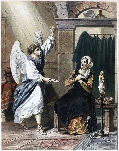 Angel named Secret bringing a letter from the Merciful One to Christiana, inviting her