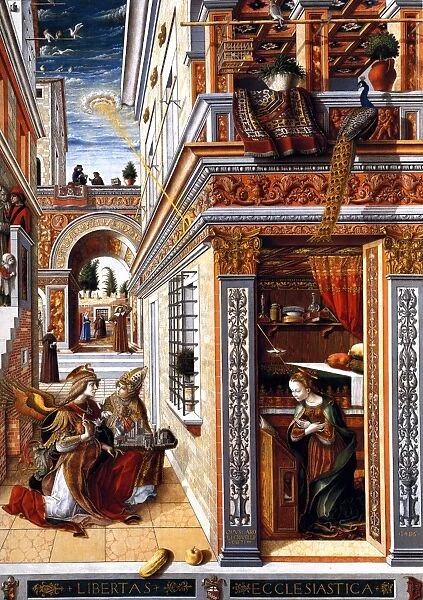 The Annunciation, with Saint Emidius 1486, Carlo Crivelli
