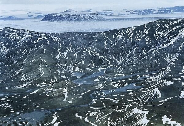 Antarctica, Aerial view of melt season in Antarctic Peninsula