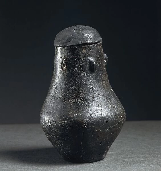 Anthropomorphic terracotta cinerary urn, from Borucino, Gdansk