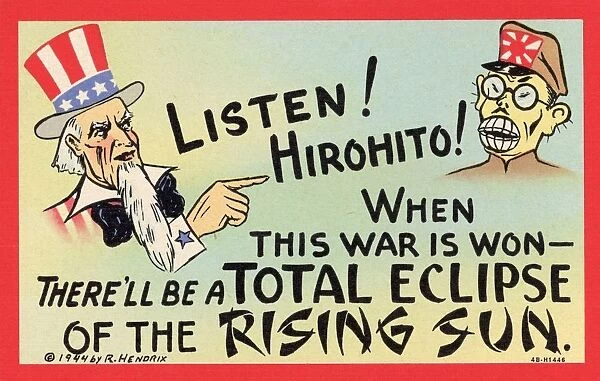Anti-Japanese Postcard from World War II. ca. 1944, Anti-Japanese Postcard from World War II