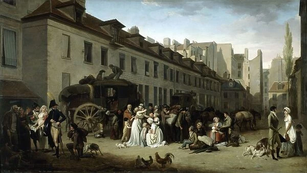 Arrival of the Stagecoach in the Cour des Messageries, 1803, oil on canvas