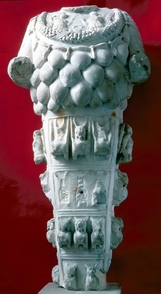 Artemis (Diana) of Ephesus, marble body enclosed in decorative sheath of many breasts