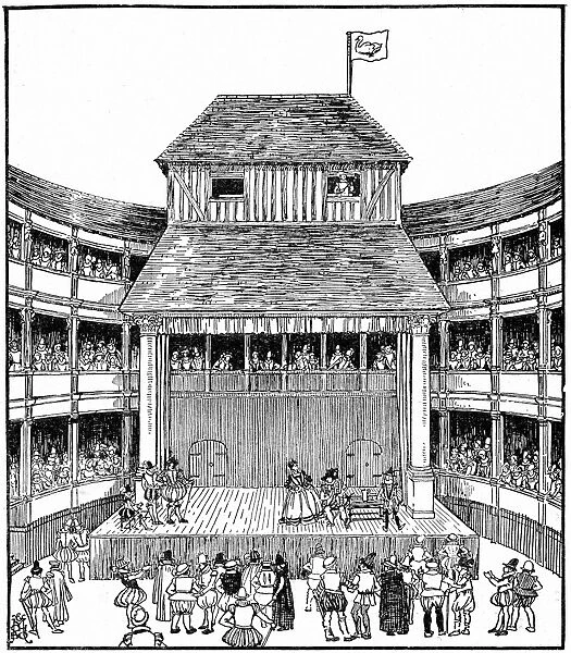 Artists reconstruction of a Theatre of Playhouse in the time of Elizabeth I