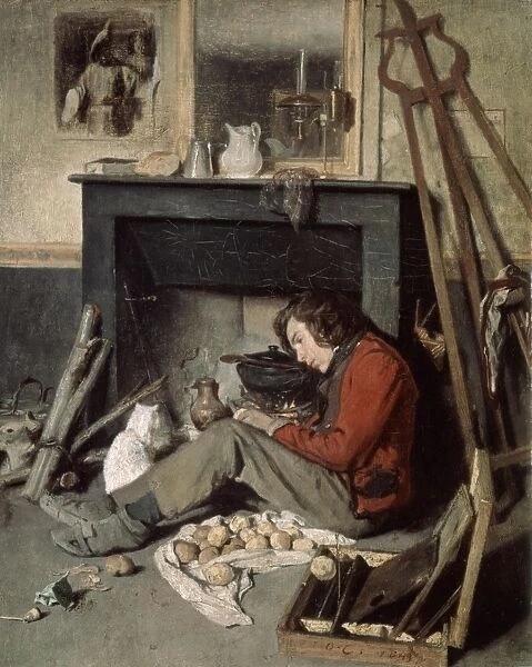 The Artists Studio 1845. Oil on canvas. Octave Tassaert (1800-1874) French genre