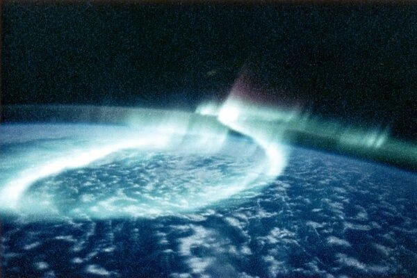 Aurora Borealis (Northern Lights) viewed from space. NASA photograph