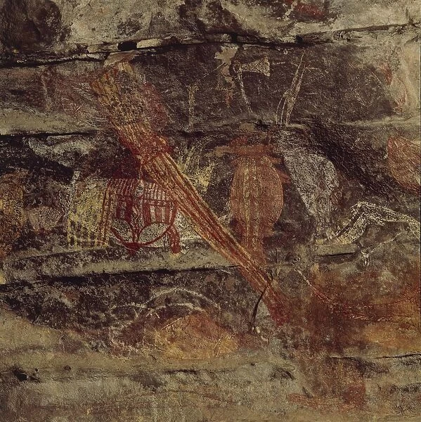 Australia, Northern Territory, Arnhem Land, Kakadu National Park, Obiri Rock, Aboriginal rock paintings