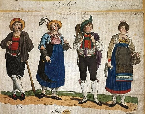 Austria, Two couples in traditional Tyrol costumes
