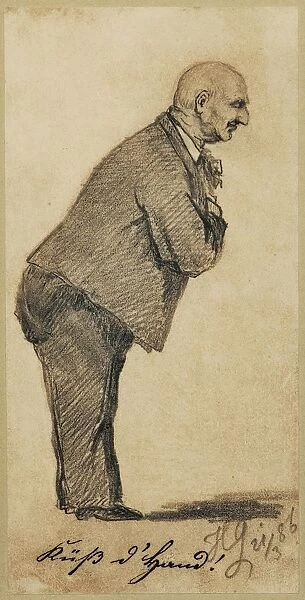Austria, Vienna, Caricature of composer Anton Bruckner
