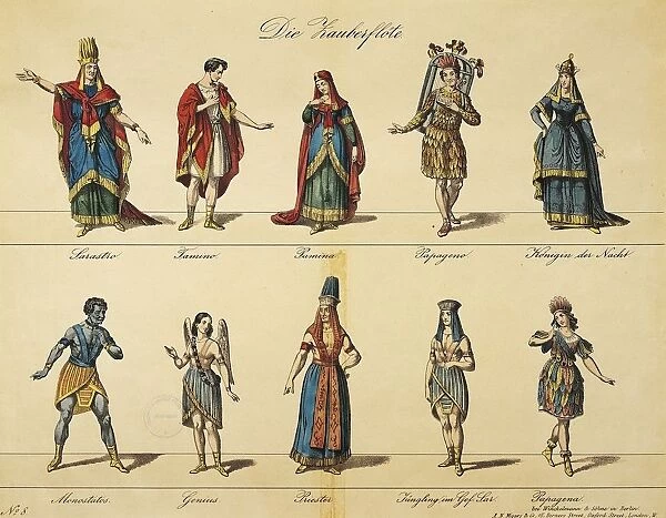 Austria, Vienna, costume sketch for performance The Magic Flute, at Kindertheater
