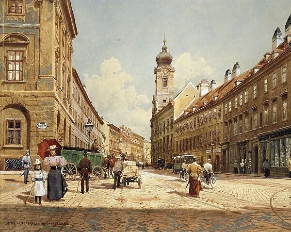 Austria, Vienna, Landstrasse-Hauptstrasse in late 19th century