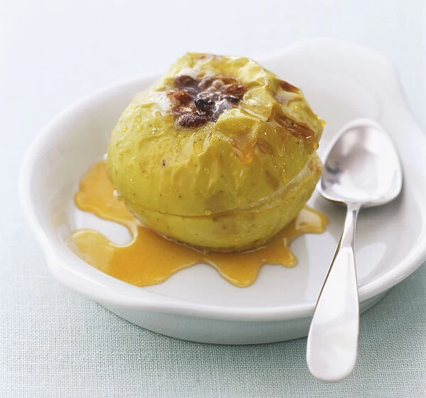Baked apple served with hot butter