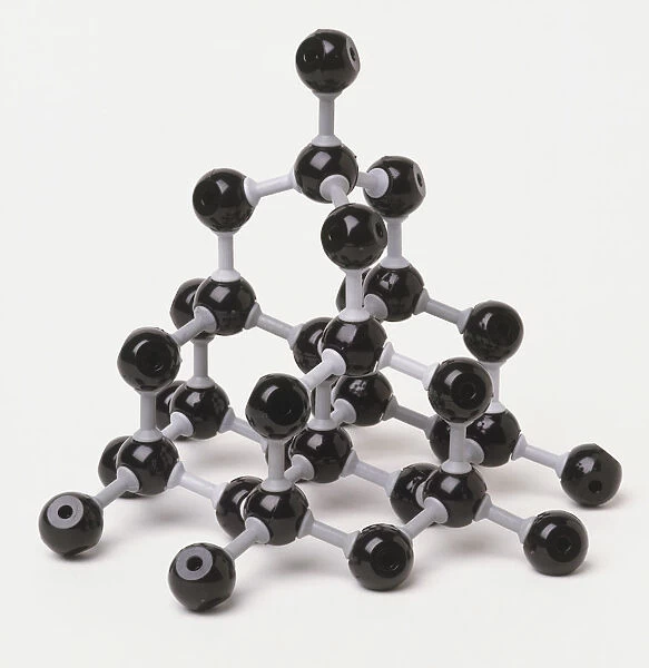Ball and Stick Model showing arrangement of Carbon Atoms in Diamond