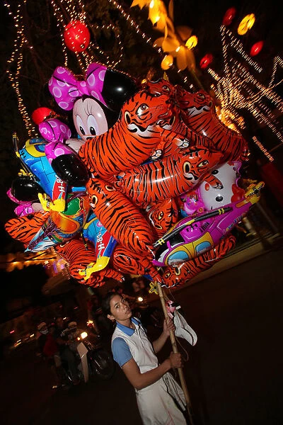 Balloons for the chinese New Year. 2010 welcomes the year of the tiger