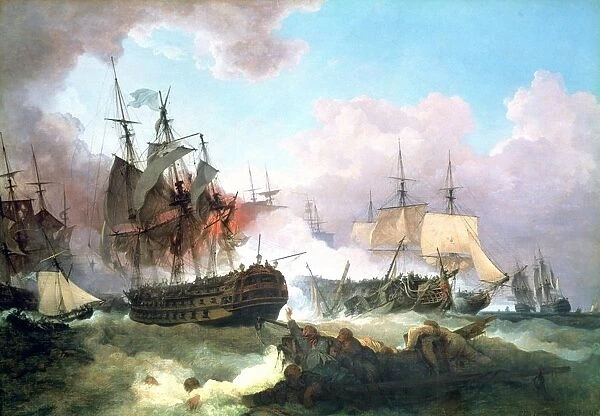 The Battle of Camperdown, 11 October 1797 (1799). The British fleet under Admiral Adam Duncan