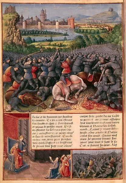 Battle during the First Crusade (The Peoples Crusade) 1096-1099. Mounted knights are unhorsed