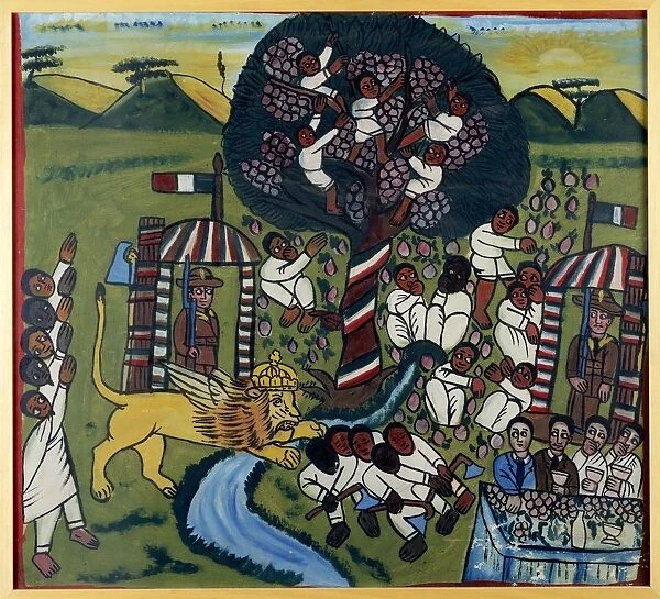 Battle scene, by Abyssinian artist, 1937