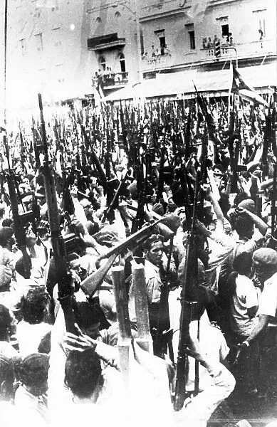 Bay of pigs, april 16, 1961, castro proclaiming socialism after the mercenary attack on the airport of ciudad libertad