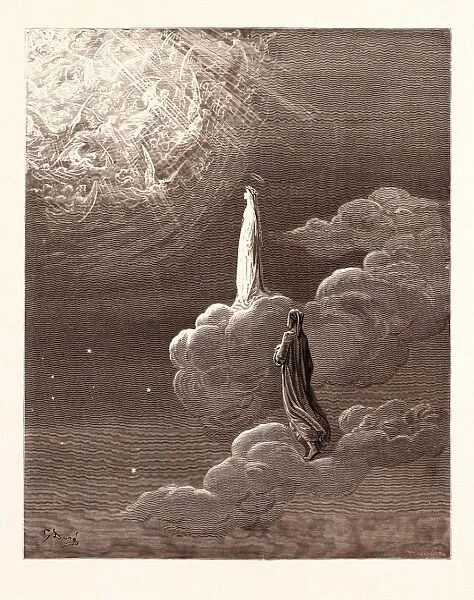 Beatrice and Dante Rising to the Fifth Heaven, by Gustave Dorafaa
