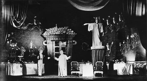 The bed bug by vladimir mayakovsky, act 1, 1929 production by v, meyerhold at the meyerhold gostheatr (state theater), moscow, ussr
