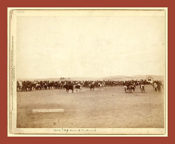 Beef issue to Indians. Taken at Pine Ridge, Jan. 1891, John C. H. Grabill was an