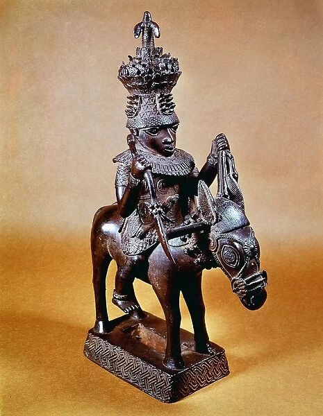 Benin bronze of horse and rider. British Museum