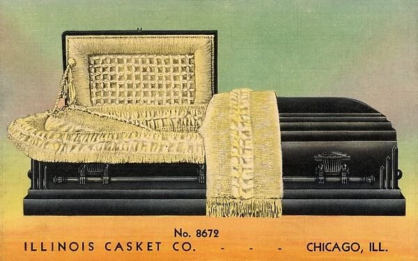 Black Casket. ca. 1936, No. 8672, ILLINOIS CASKET CO. ---CHICAGO, ILL