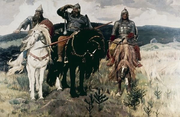 Bogatyri (the heroes) by viktor mikhailovich vasnetsov, 1898