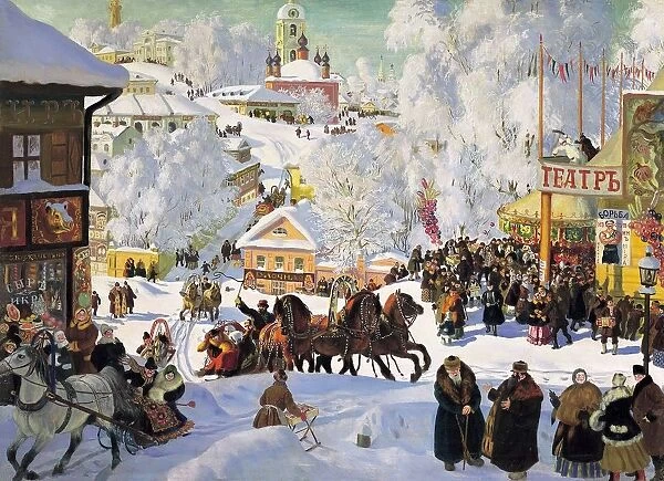 Boris Kustodiev (1878-1927) Russian painter. Maslenitsa, 1919. Oil on canvas